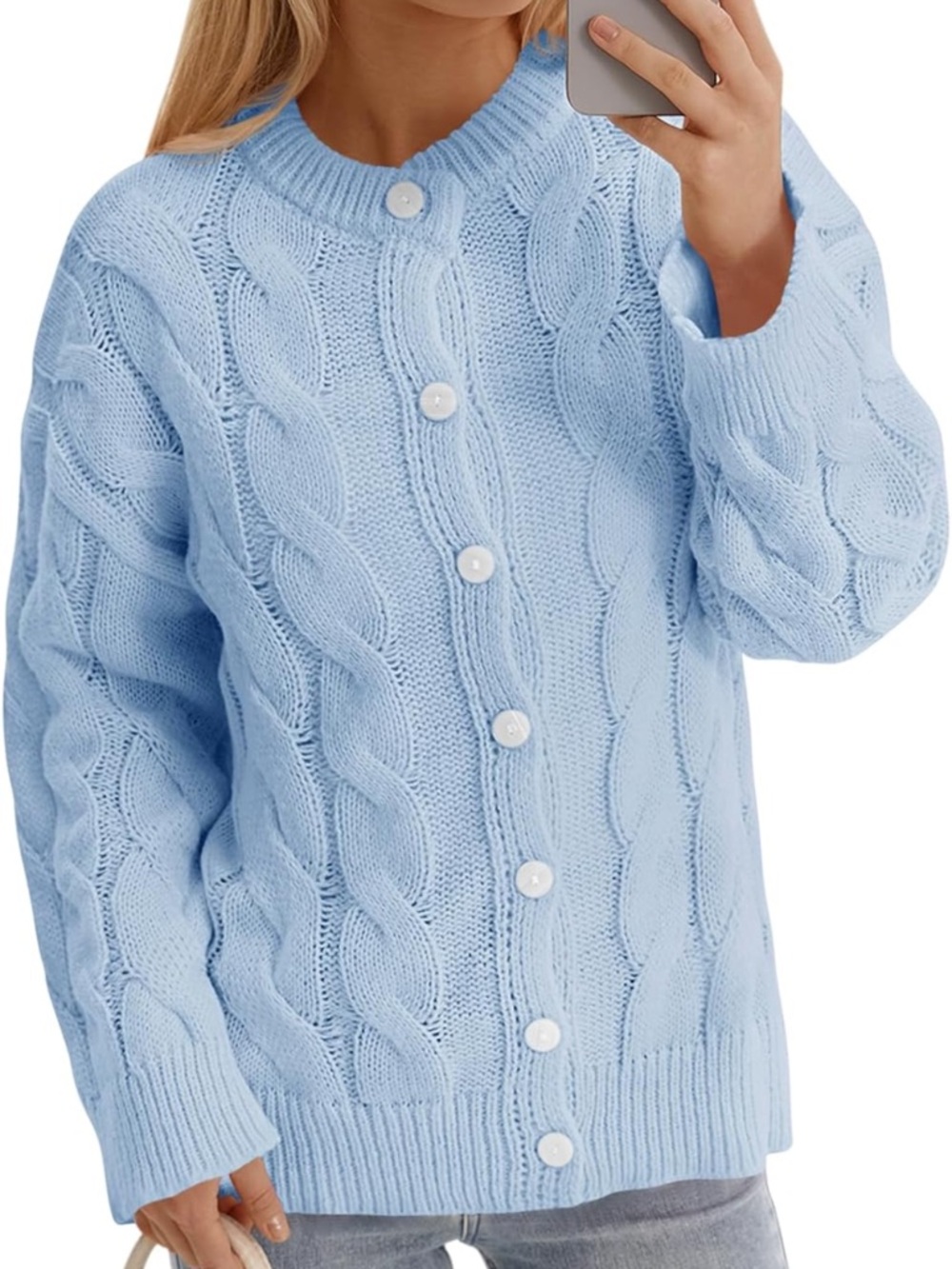 Saodimallsu Womens Cable Knit Cardigan Sweaters. Size M